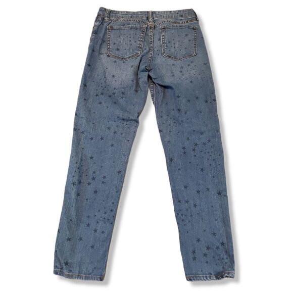 Gap Jeans Size 4 Gap Premium Super Skinny Ankle Stars Print Blue Denim Pants - Picture 2 of 7